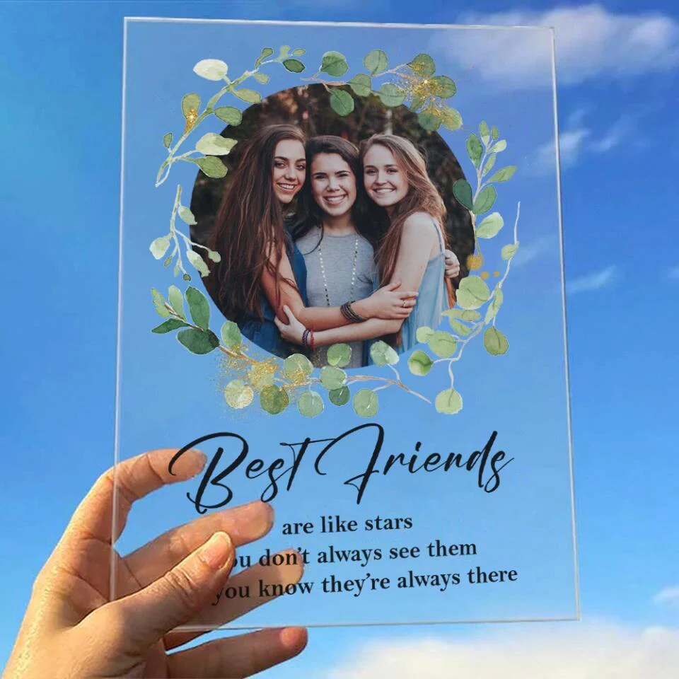 Best Friends Are Like Stars - Custom Photo Acrylic Plaque - Image 3