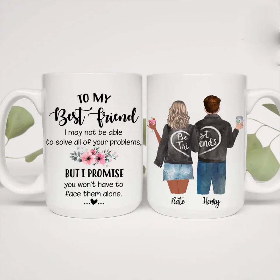 Best Friends Forever - Male & Female Friends - Personalized Mug For Besties Friends - Image 10