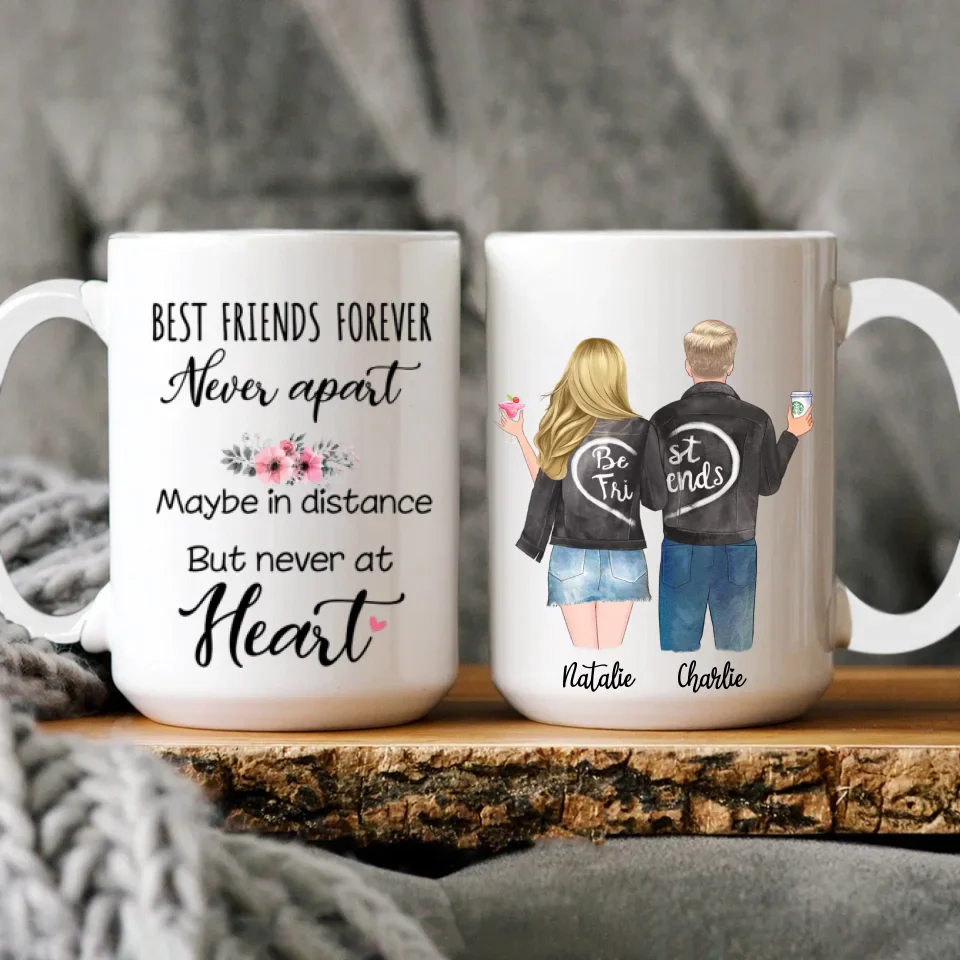 Best Friends Forever - Male & Female Friends - Personalized Mug For Besties Friends - Image 11