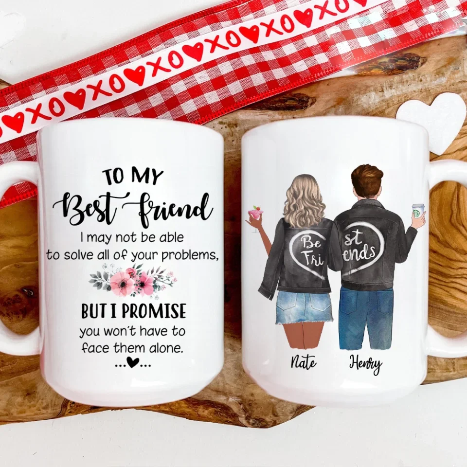 Best Friends Forever - Male & Female Friends - Personalized Mug For Besties Friends - Image 9