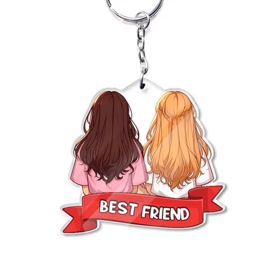 Best Friends Together Personalized Acrylic Keychain - Image 2