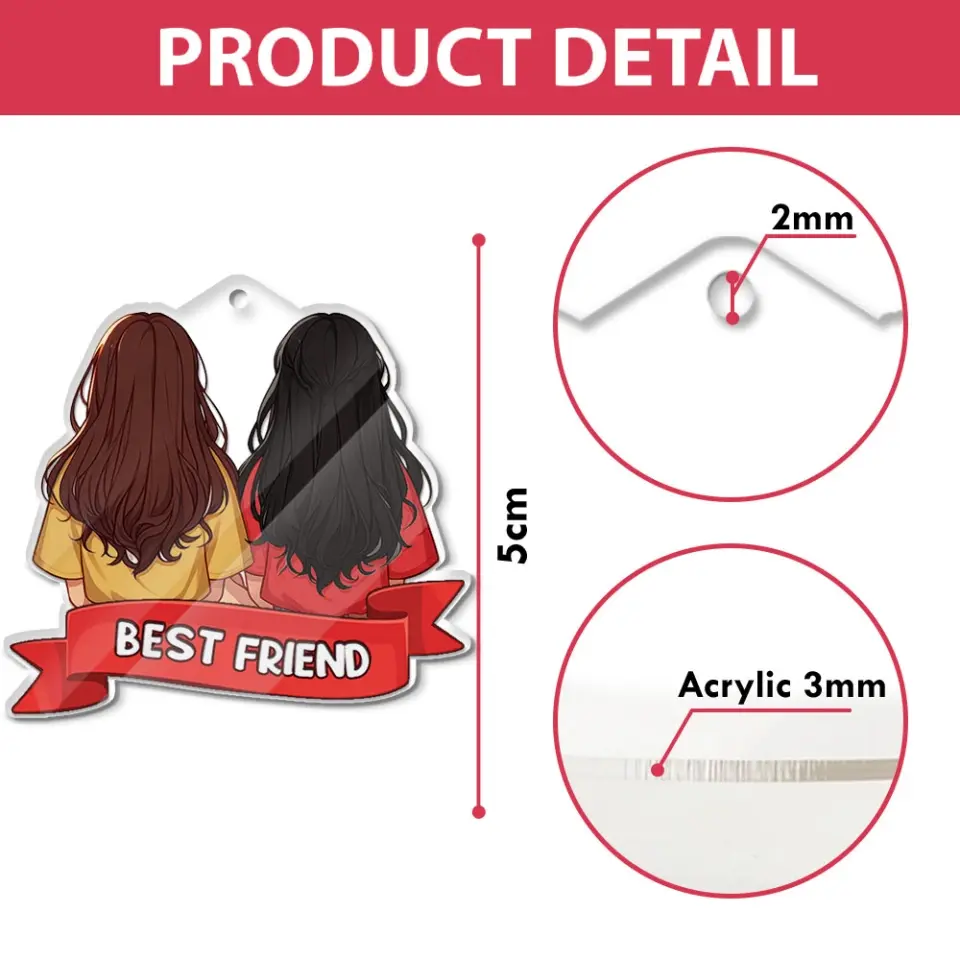 Best Friends Together Personalized Acrylic Keychain - Image 3