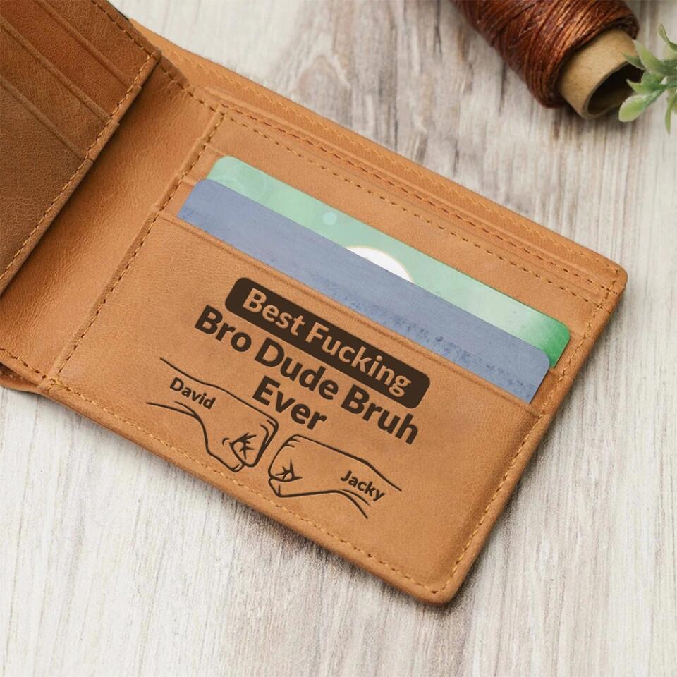 Best Fucking Bro Dude Bruh Ever Personalized Leather Wallet - Image 5