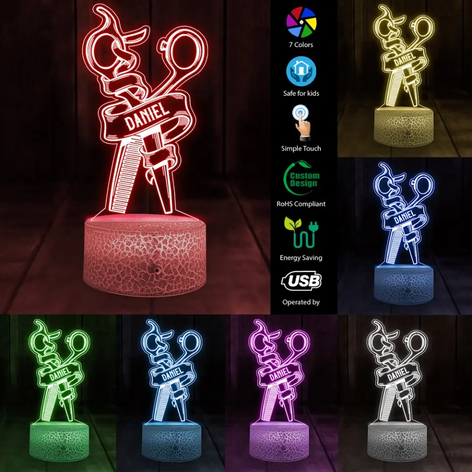 Best Hairstylist, Personalized Led Light, Birthday Gift | 312IHPBNLL072 - Image 3