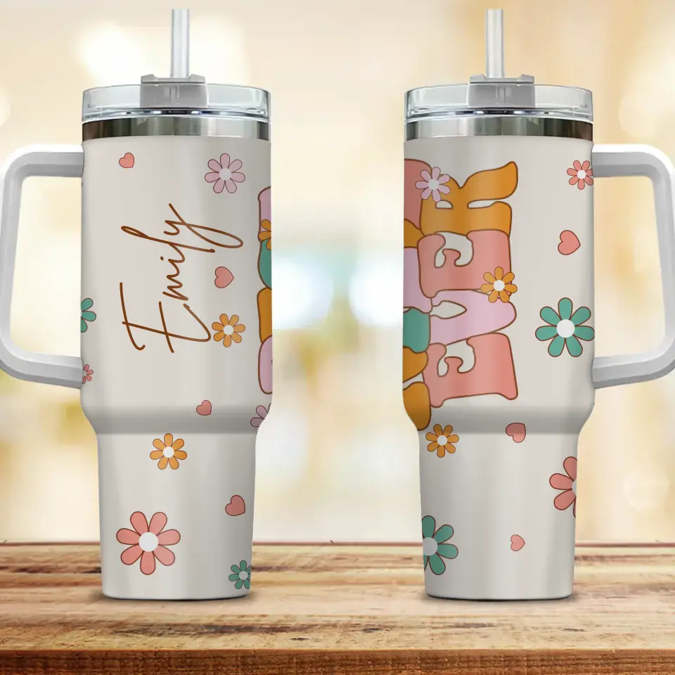 Best Niece Ever 40oz Tumbler Y2K Flowers Style Gift for Girls - Image 3
