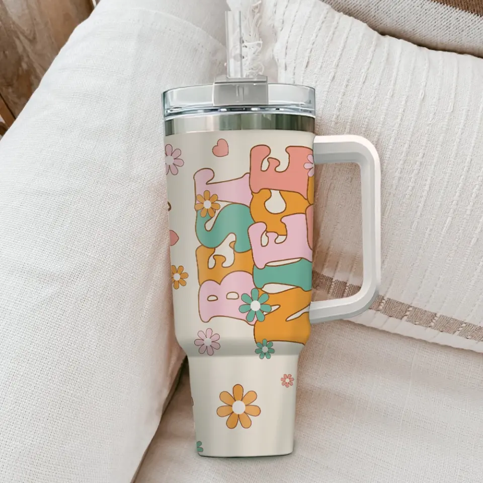 Best Niece Ever 40oz Tumbler Y2K Flowers Style Gift for Girls - Image 4
