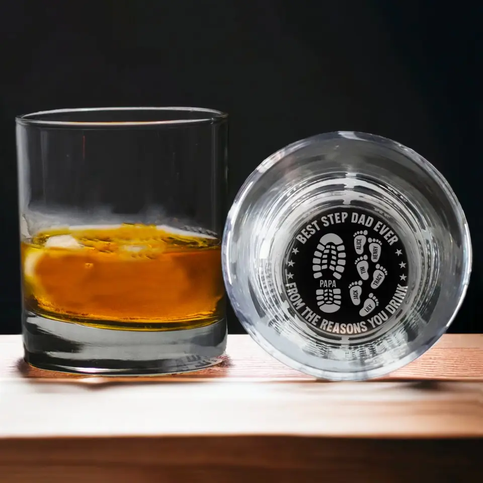 Best Step Dad Ever From The Reasons You Drink - Personalized Bar Glass - Image 7