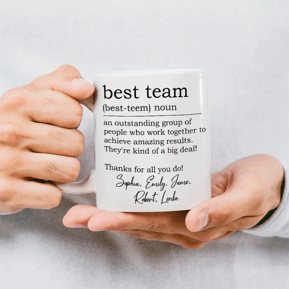 Best Team Definition - Coworker Appreciation Thank You Gifts For Employee, Coworkers - Personalized Coffee Mug with Names - Image 3