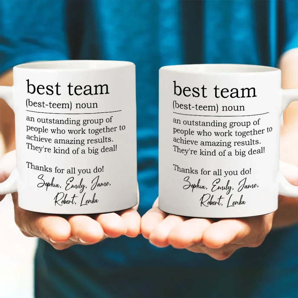 Best Team Definition - Coworker Appreciation Thank You Gifts For Employee, Coworkers - Personalized Coffee Mug with Names - Image 4