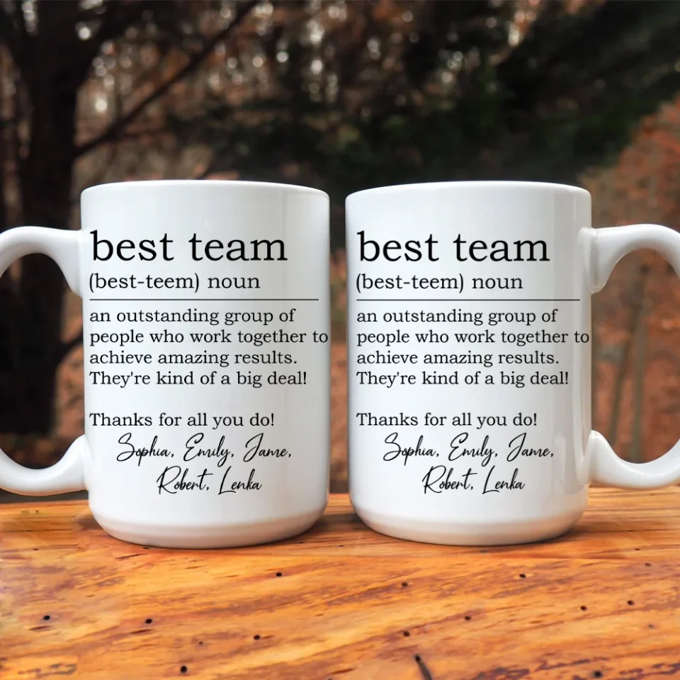 Best Team Definition - Coworker Appreciation Thank You Gifts For Employee, Coworkers - Personalized Coffee Mug with Names - Image 7
