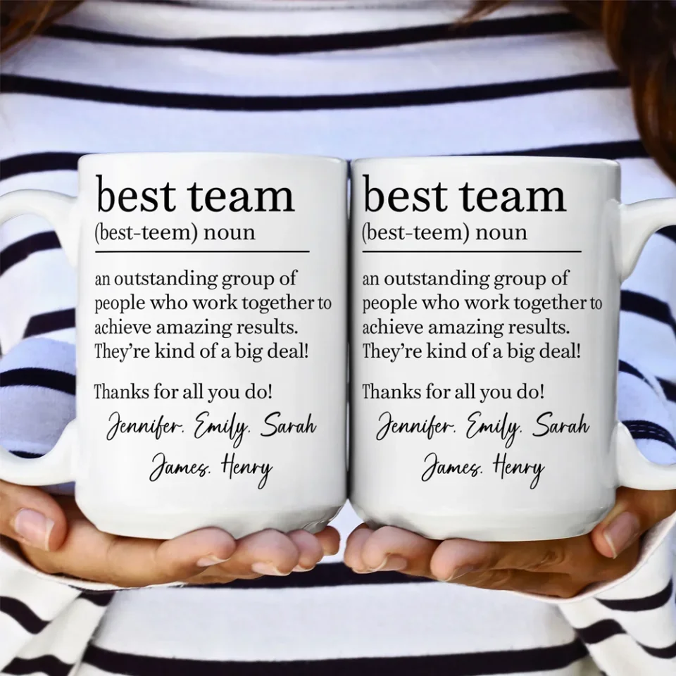 Best Team Definition - Coworker Appreciation Thank You Gifts For Employee, Coworkers - Personalized Coffee Mug with Names - Image 9