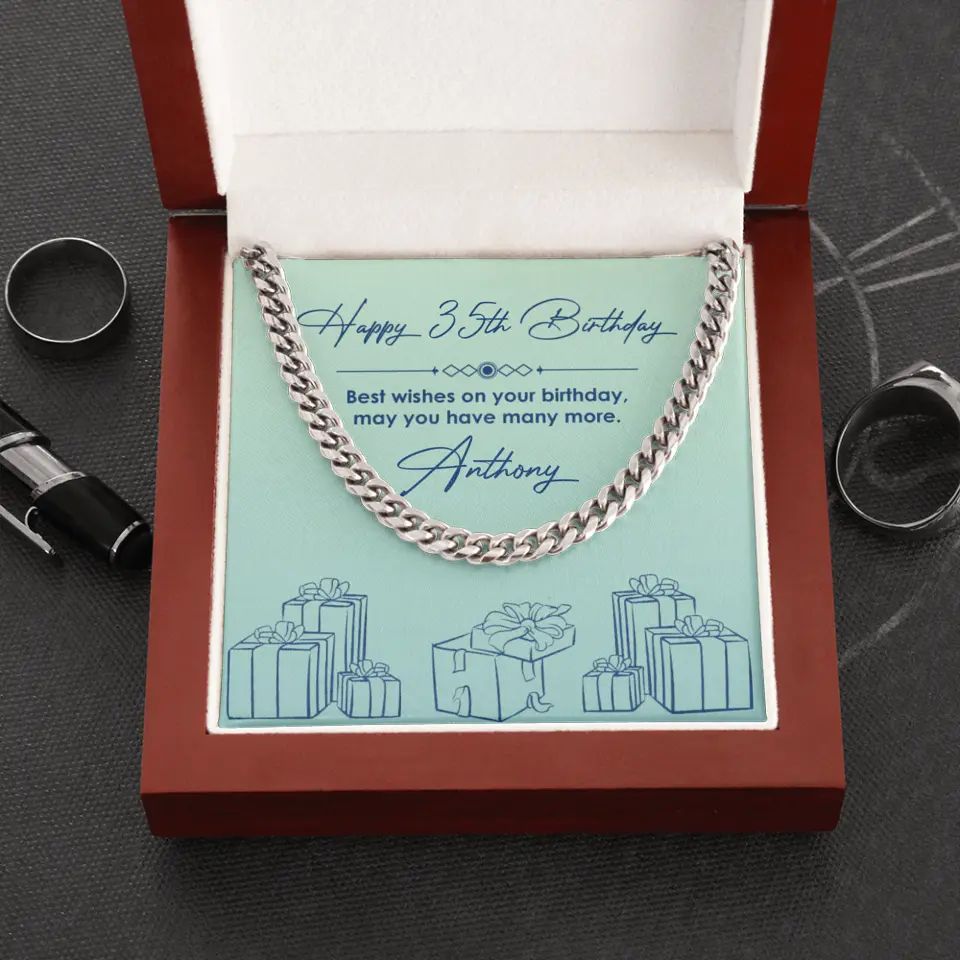 Best Wishes On Your Birthday - Personalized Cuban Link Chain - Image 8