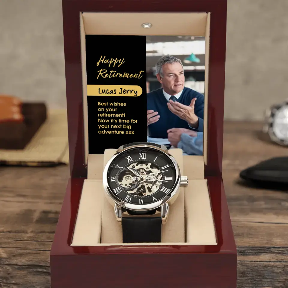 Best Wishes On Your Retirement - Personalized Men Watch - Retirement Gift for Him - Image 2