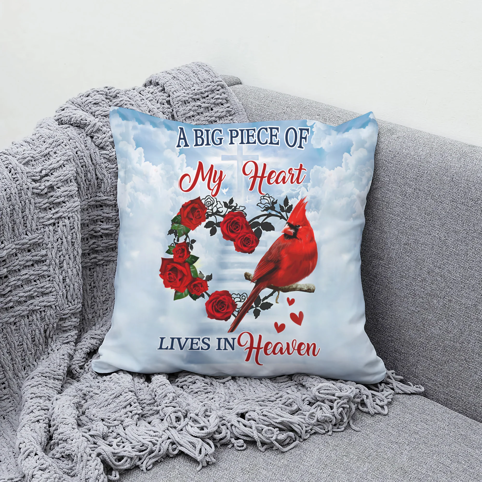 A Big Piece Of My Heart Lives In Heaven Pillow - Image 3