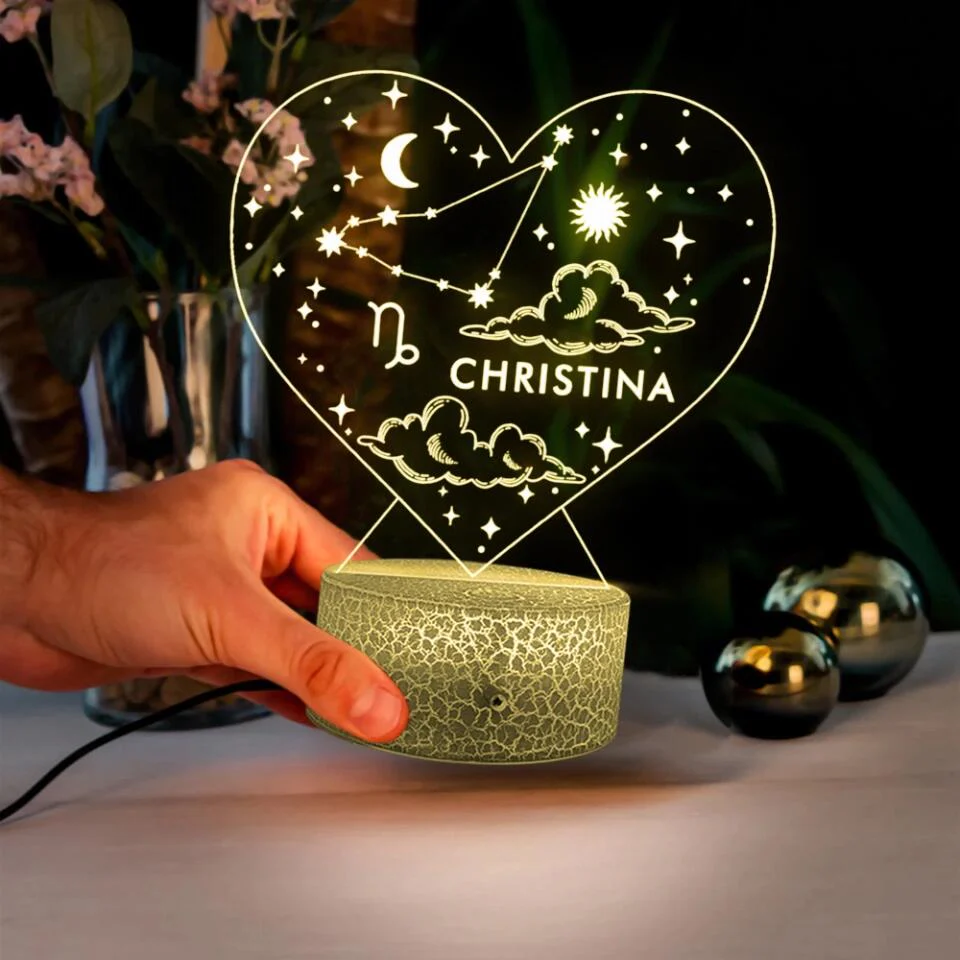 Personalized Valentine Gifts - Birth Signs Astrology Custom 3D Light Birthday Gift For Bestie - Image 5
