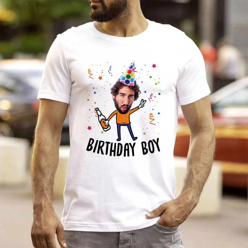 Birthday Girl/Boy with Confetti - Funny T-shirt - Unisex Tee - Personalized Name - Custom Face - Birthday Gift for Female/Male Friend - Birthday Part Keepsake - 303ICNLNTS392 - Image 7