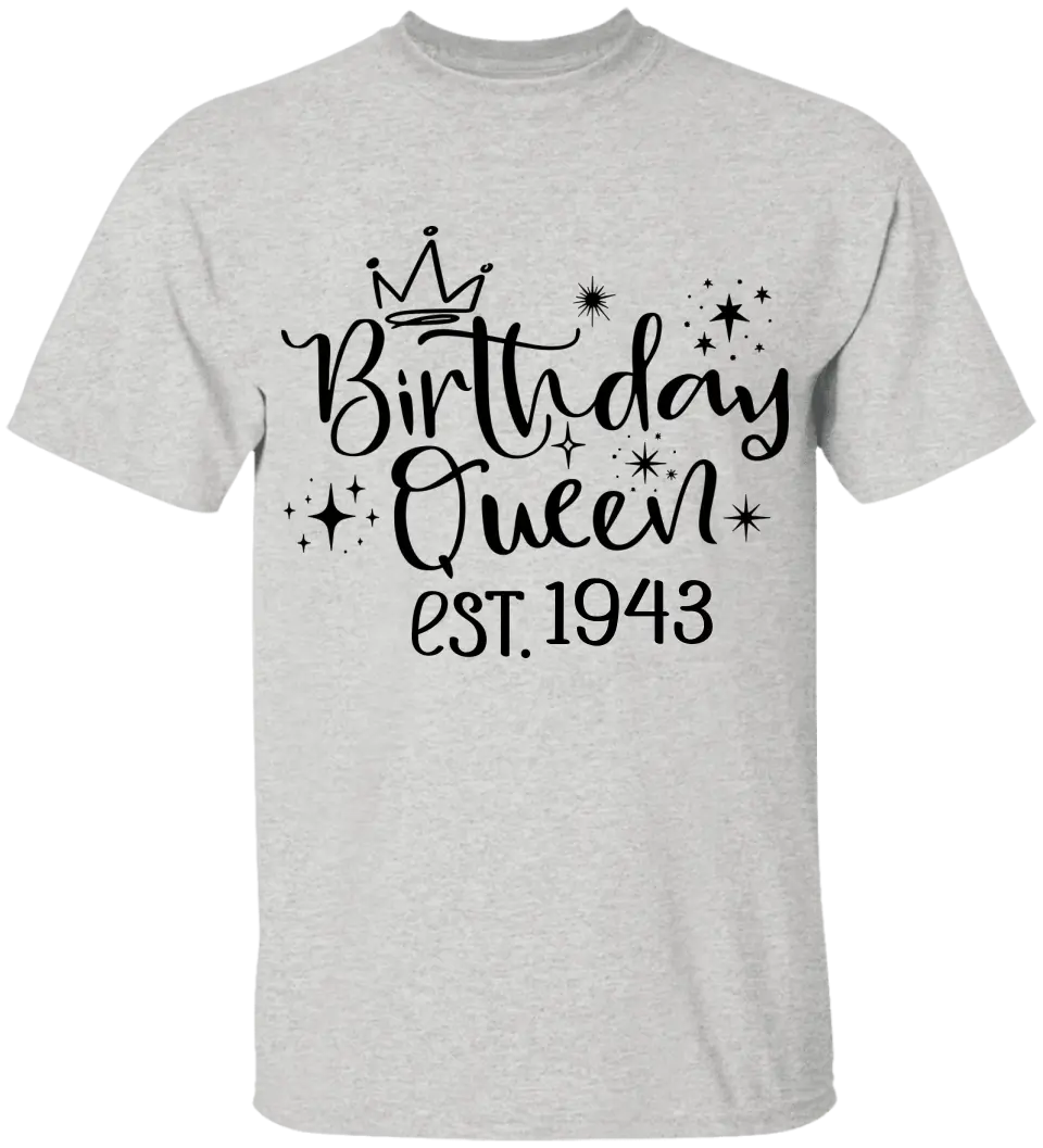 Birthday Queen Est. Chapter - Personalized T-shirt - Birthday Gift for Mom or Grandma - Image 2