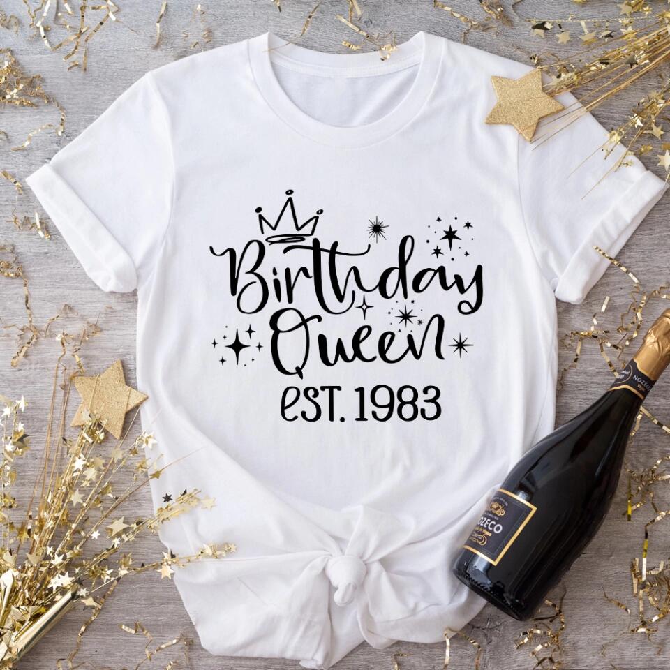 Birthday Queen Est. Chapter - Personalized T-shirt - Birthday Gift for Mom or Grandma - Image 21