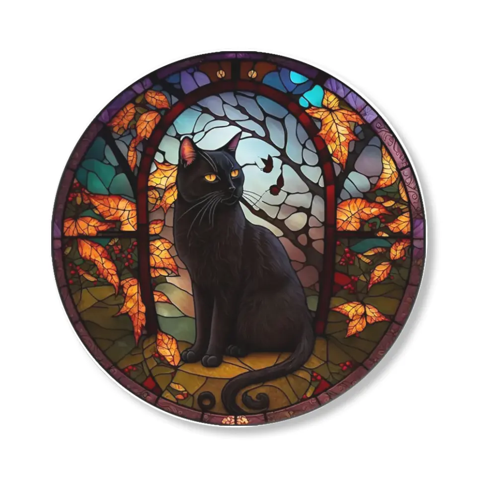 Black Cat, Door Hanger - Special Wooden Sign - Halloween Gift - Image 4