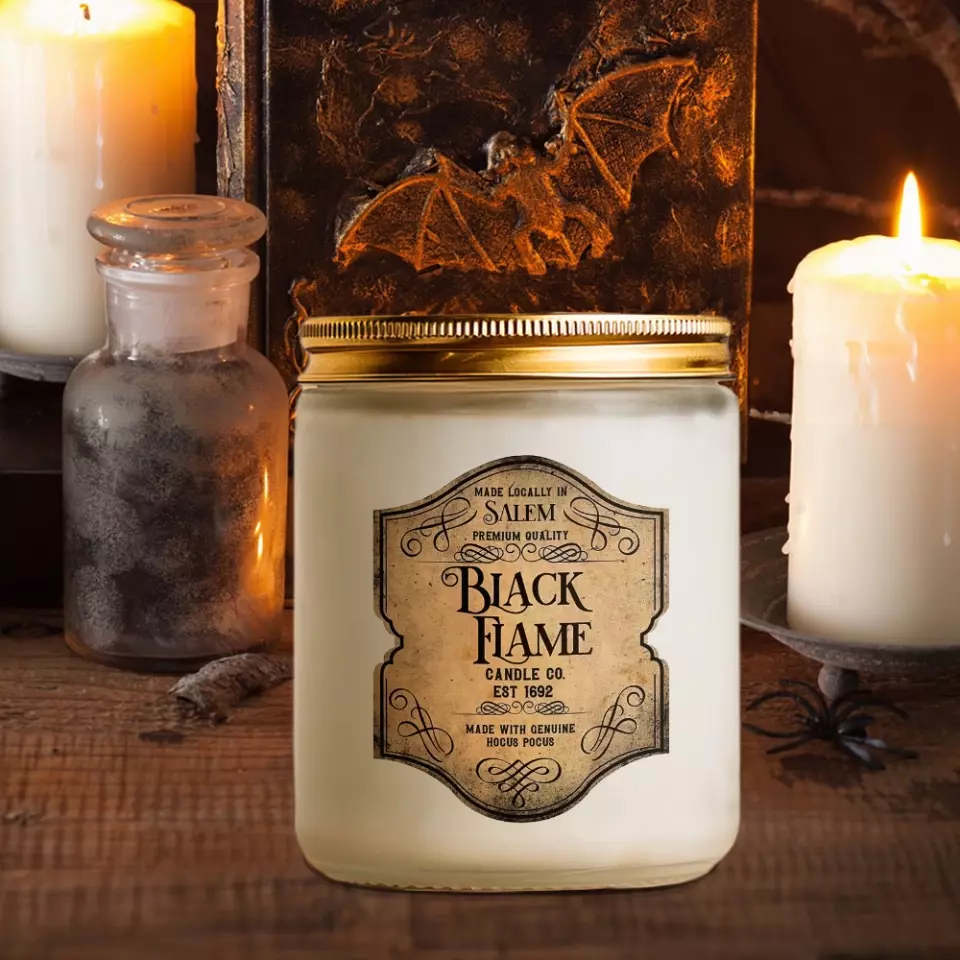 Black Flame - Salem Witchcraft 1692 - Halloween Scented Candle - 9oz Candle - Witchy Gifts - Image 12
