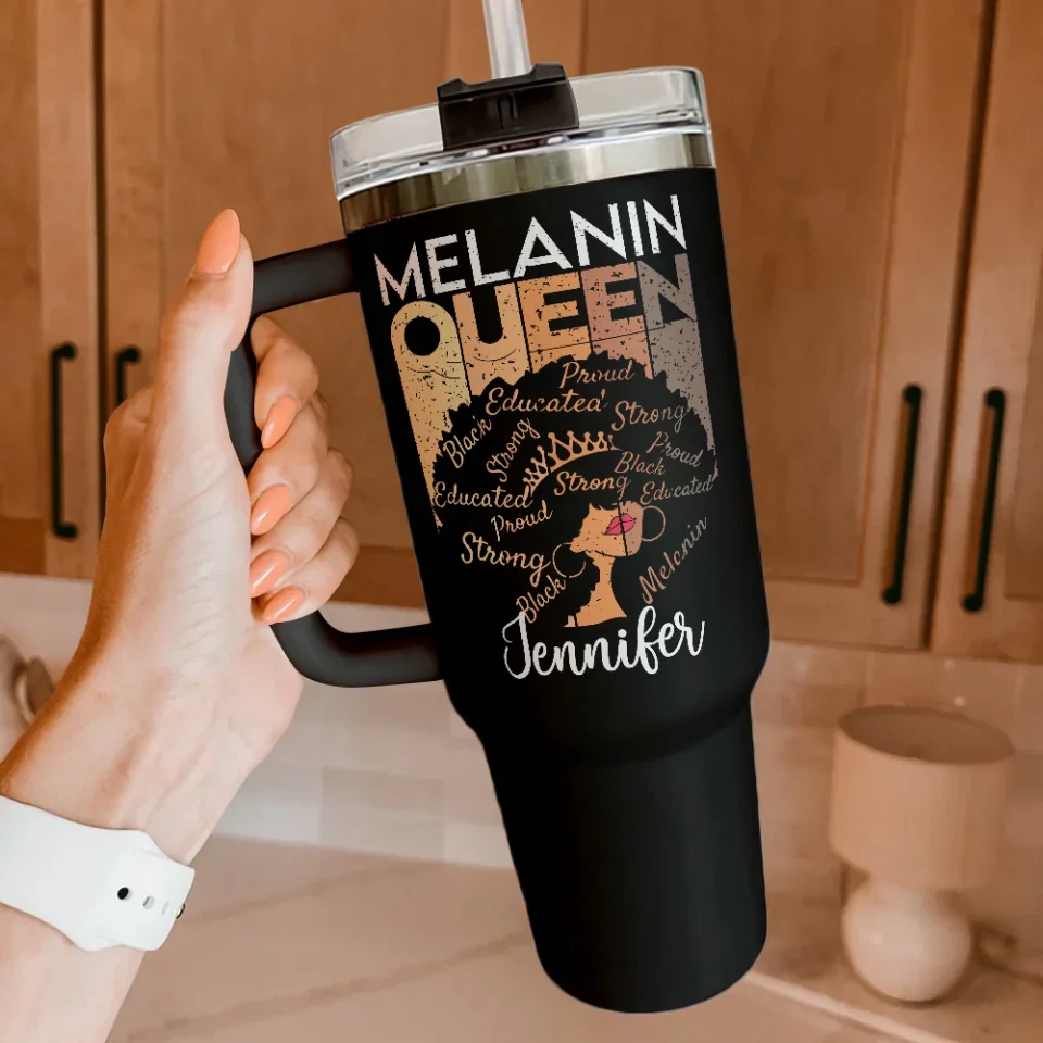 Black Queen Nutrition Facts - 40oz Tumnbler with Handle - Gift for Black Mom, Female Friends - Image 5