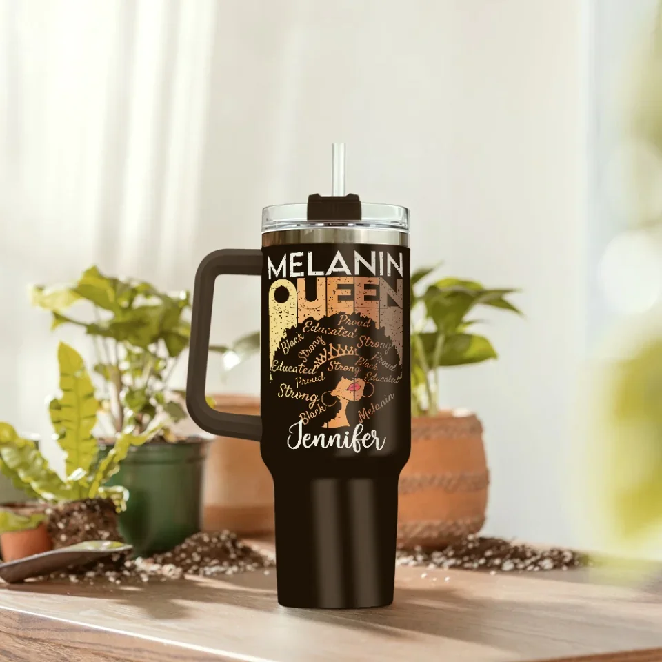 Black Queen Nutrition Facts - 40oz Tumnbler with Handle - Gift for Black Mom, Female Friends - Image 7