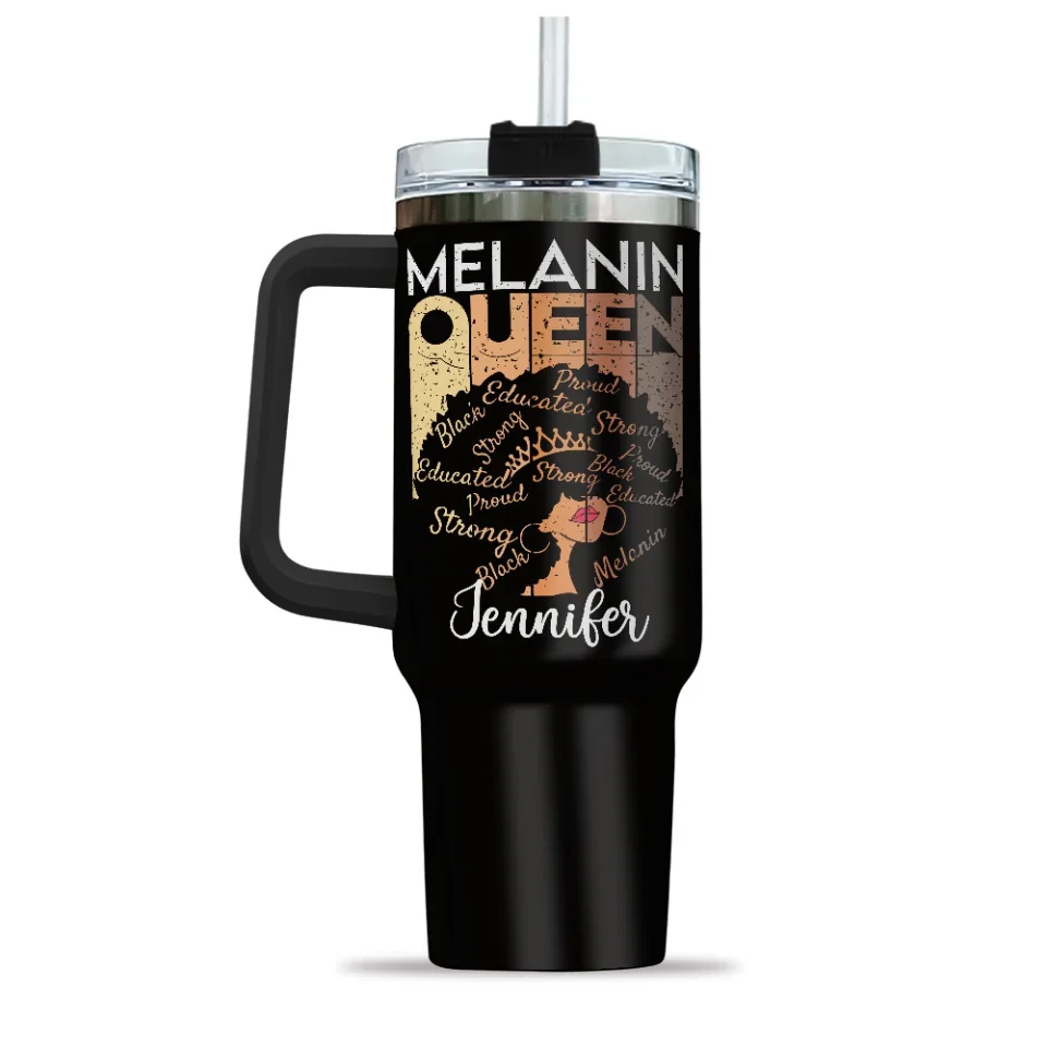 Black Queen Nutrition Facts - 40oz Tumnbler with Handle - Gift for Black Mom, Female Friends - Image 8