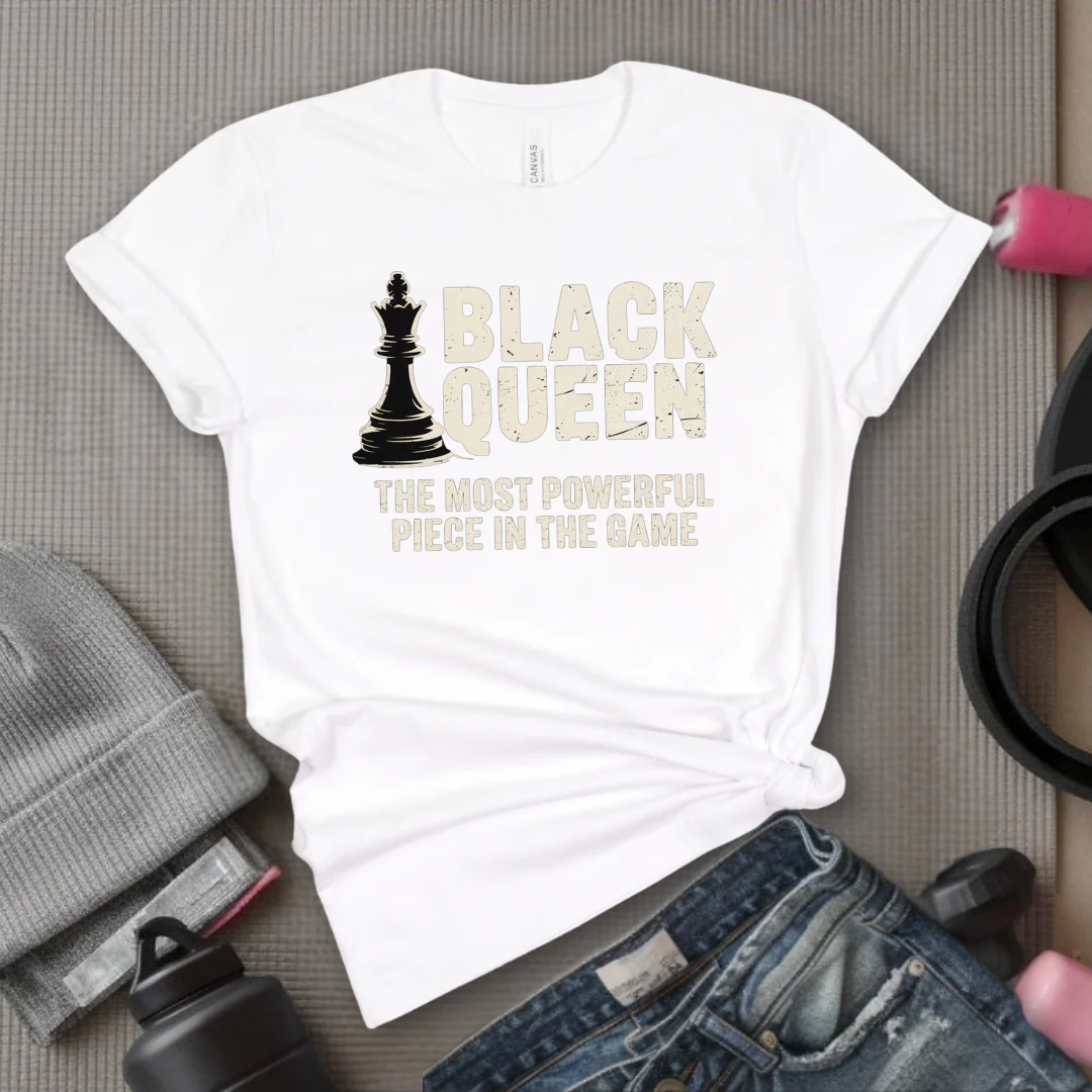 Black Queen The Most Powerful Piece In The Game - Women Empowerment Tee - Gift for Her - Bella Canvas 3001 - Image 8