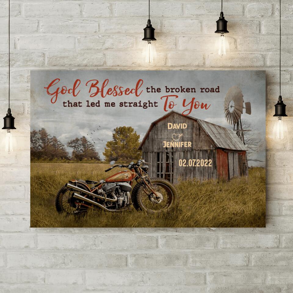 Bless The Broken Road That Led Me Straight To You Custom Canvas Poster Anniversary Gift For Couples - Image 5