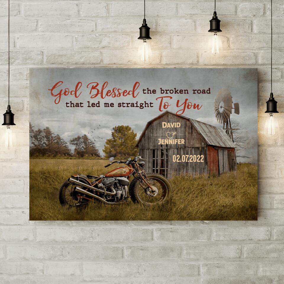 Bless The Broken Road That Led Me Straight To You Custom Canvas Poster Anniversary Gift For Couples - Image 6