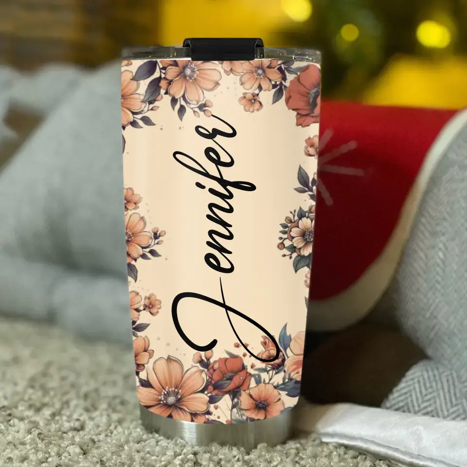 Blossom Elephant - Personalized Tumbler - Image 2