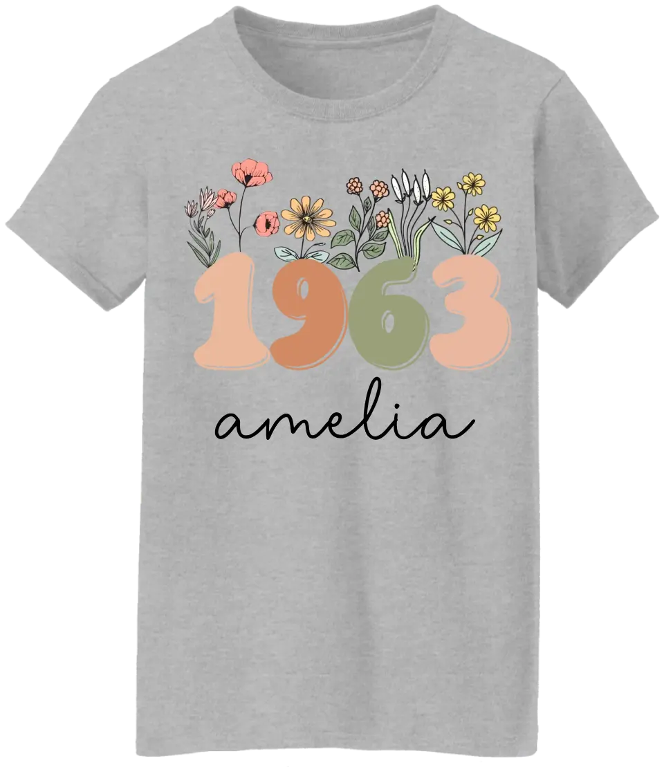 Boho Floral Vintage Custom Tshirt Birthday Gift For Mom - Image 9