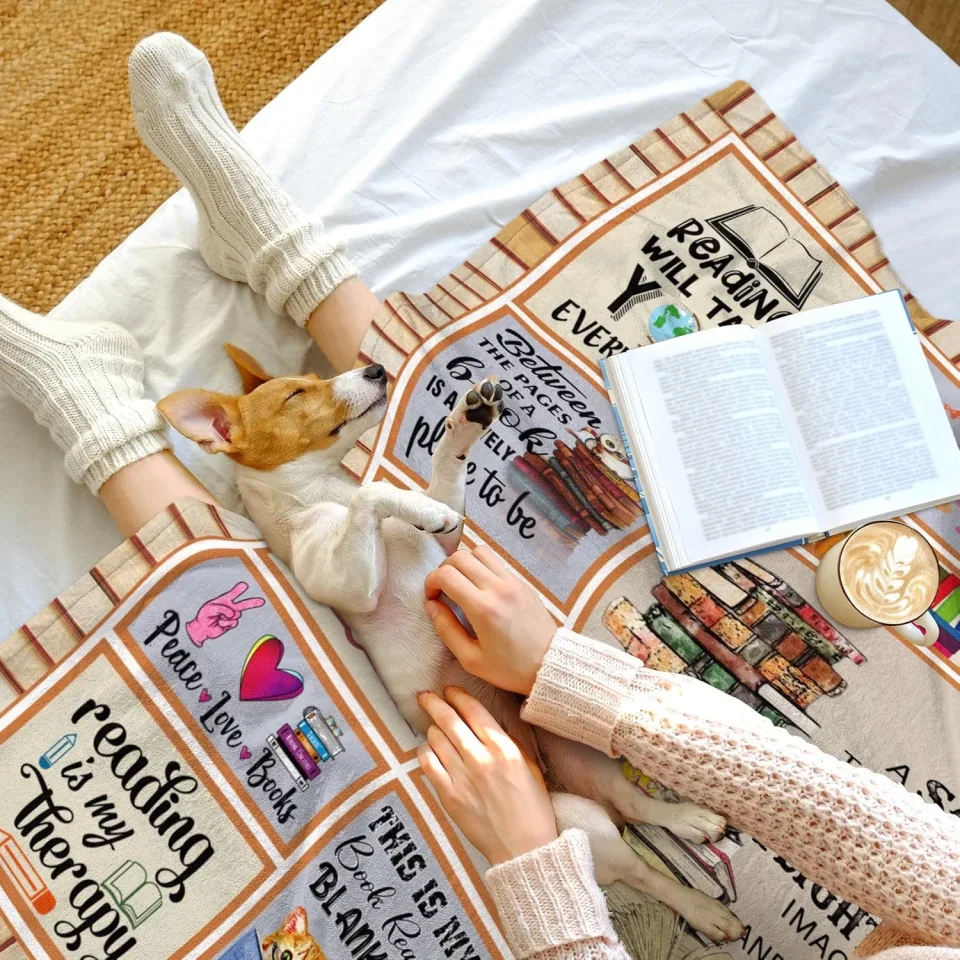 Book Saying Collection - For Readers Book Lovers Women - Librarian, Bookish, Book Club, Bookworm - Vintage Fleece Blanket - Birthday, Christmas Gift - Image 6