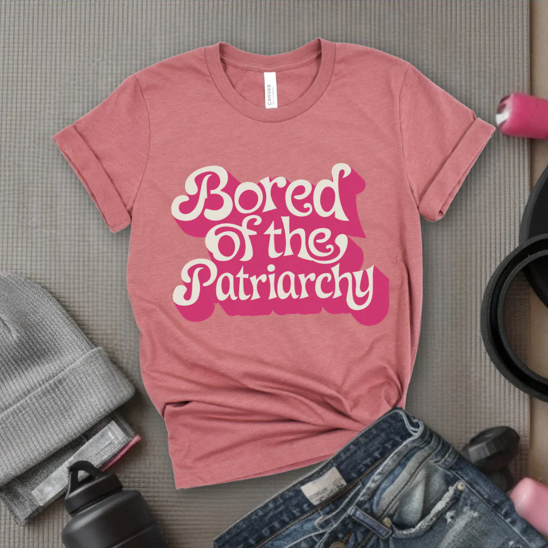 Bored Of The Patriarchy - Retro Sarcastic T-Shirt - Women Right Shirts - Unisex Jersey Short Sleeve Shirt - Gift for Her - Bella Canvas 3001 - Image 3