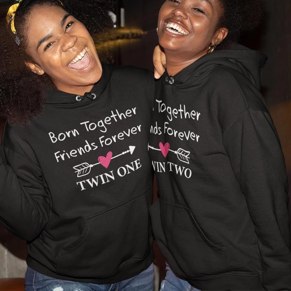 Born Together We Friends Forever Twin One Twin Two - Sweatshirt Hoodie Apparel - Best Gift For Twins - 304IHPTLTS441 - Image 4