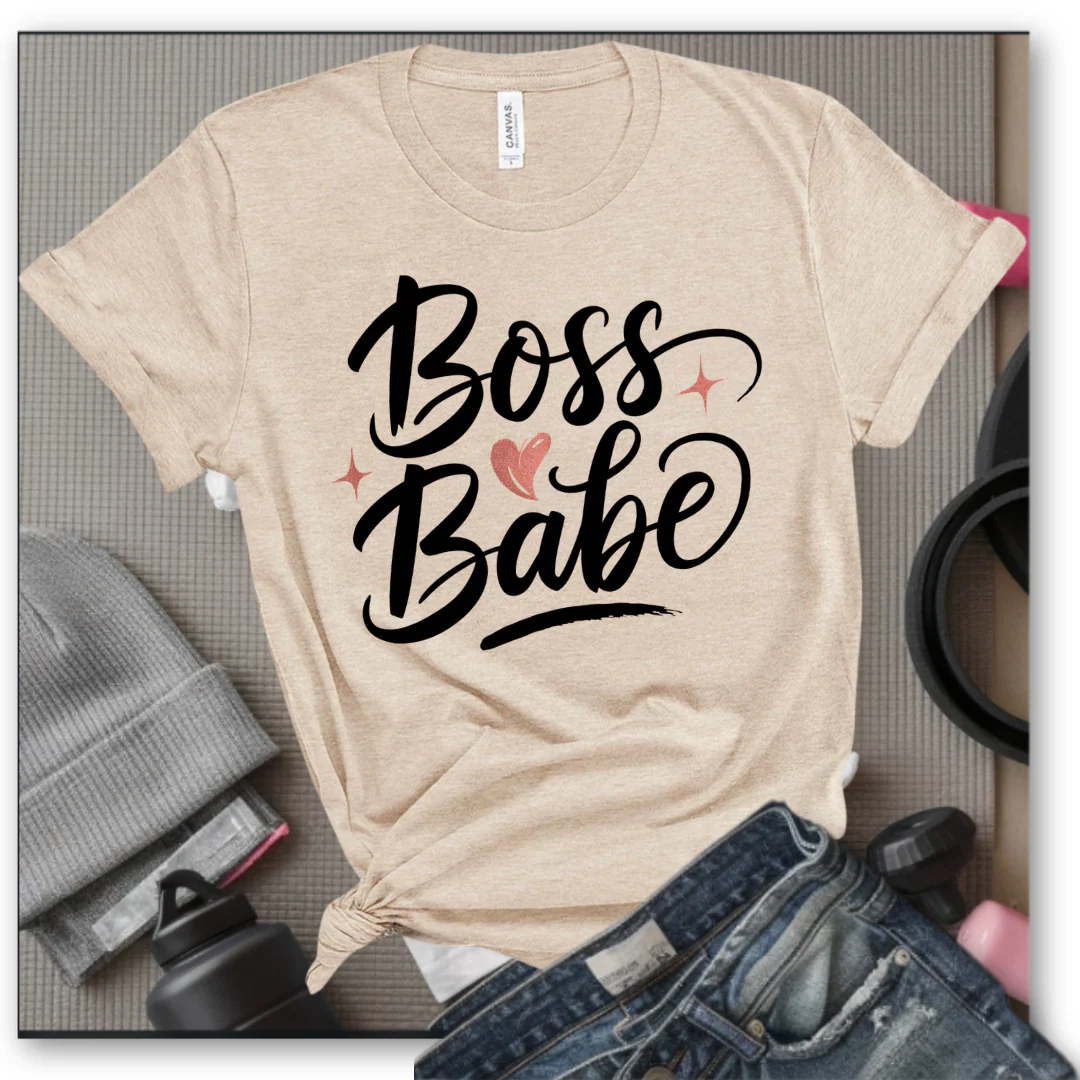 Boss Babe - Strong Women T-Shirts - Unisex Jersey Short Sleeve Shirt - Gift for Feminists - Self Gift - Bella Canvas 3001 - Image 2