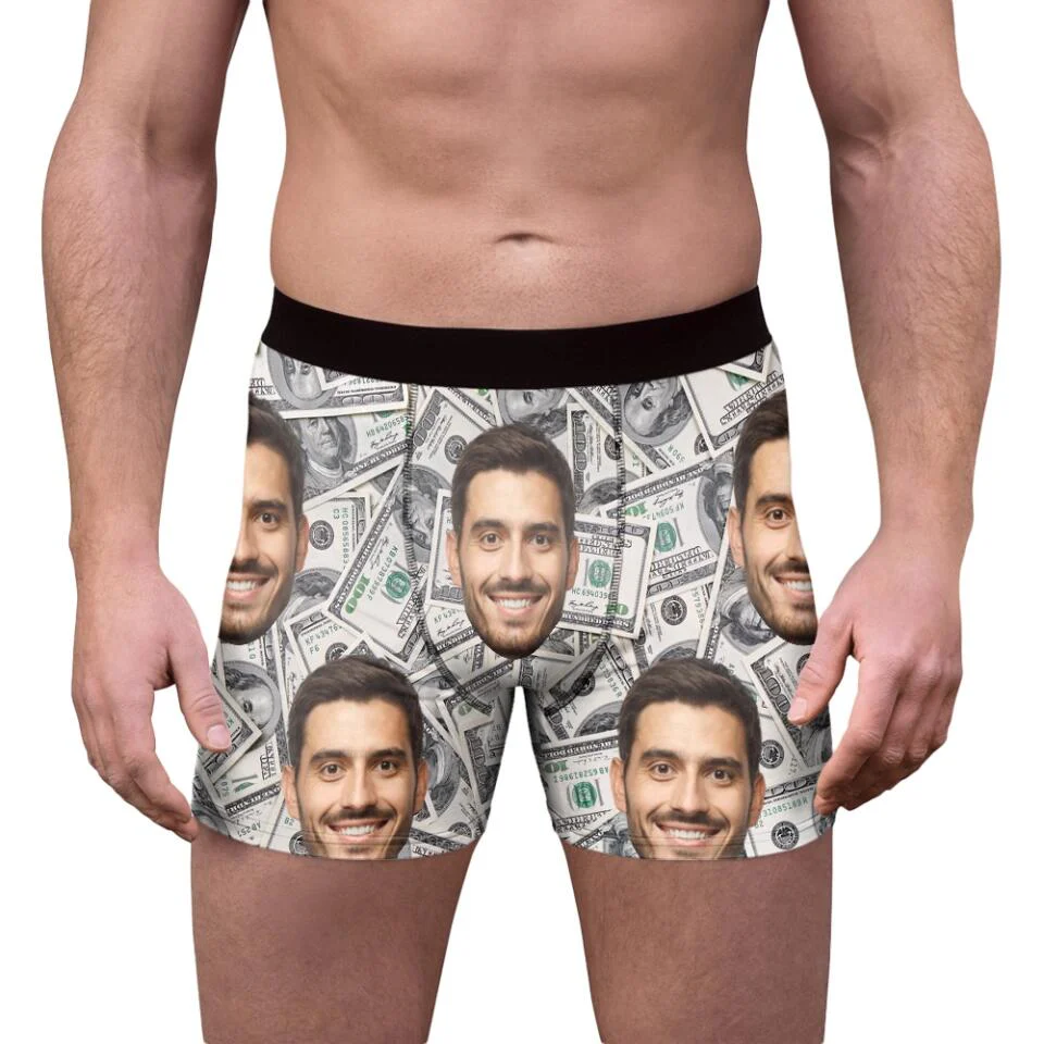 Boxer Brief Underwear with Face - Money
- Upload Face's Image Men's Boxer - Best Gift For Friends funny Gifts - 304IHPNPMB216 - Image 3
