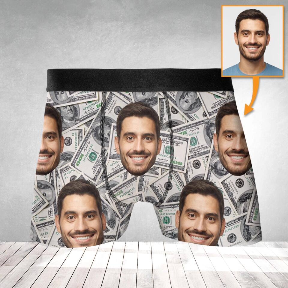 Boxer Brief Underwear with Face - Money
- Upload Face's Image Men's Boxer - Best Gift For Friends funny Gifts - 304IHPNPMB216 - Image 4