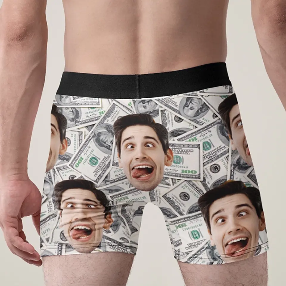 Boxer Brief Underwear with Face - Money
- Upload Face's Image Men's Boxer - Best Gift For Friends funny Gifts - 304IHPNPMB216 - Image 5