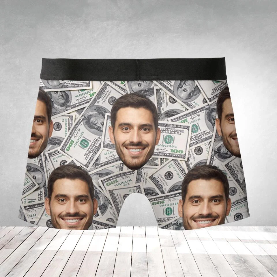 Boxer Brief Underwear with Face - Money
- Upload Face's Image Men's Boxer - Best Gift For Friends funny Gifts - 304IHPNPMB216 - Image 6