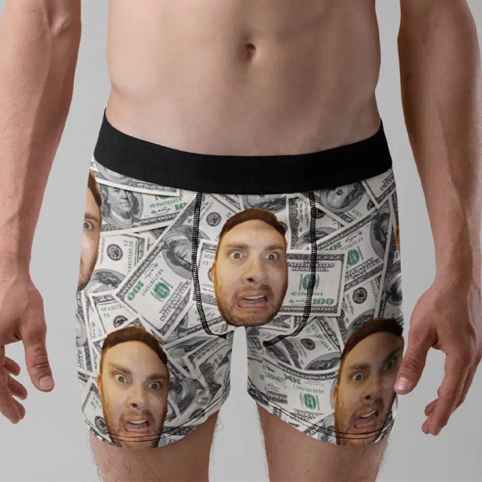 Boxer Brief Underwear with Face - Money
- Upload Face's Image Men's Boxer - Best Gift For Friends funny Gifts - 304IHPNPMB216 - Image 7