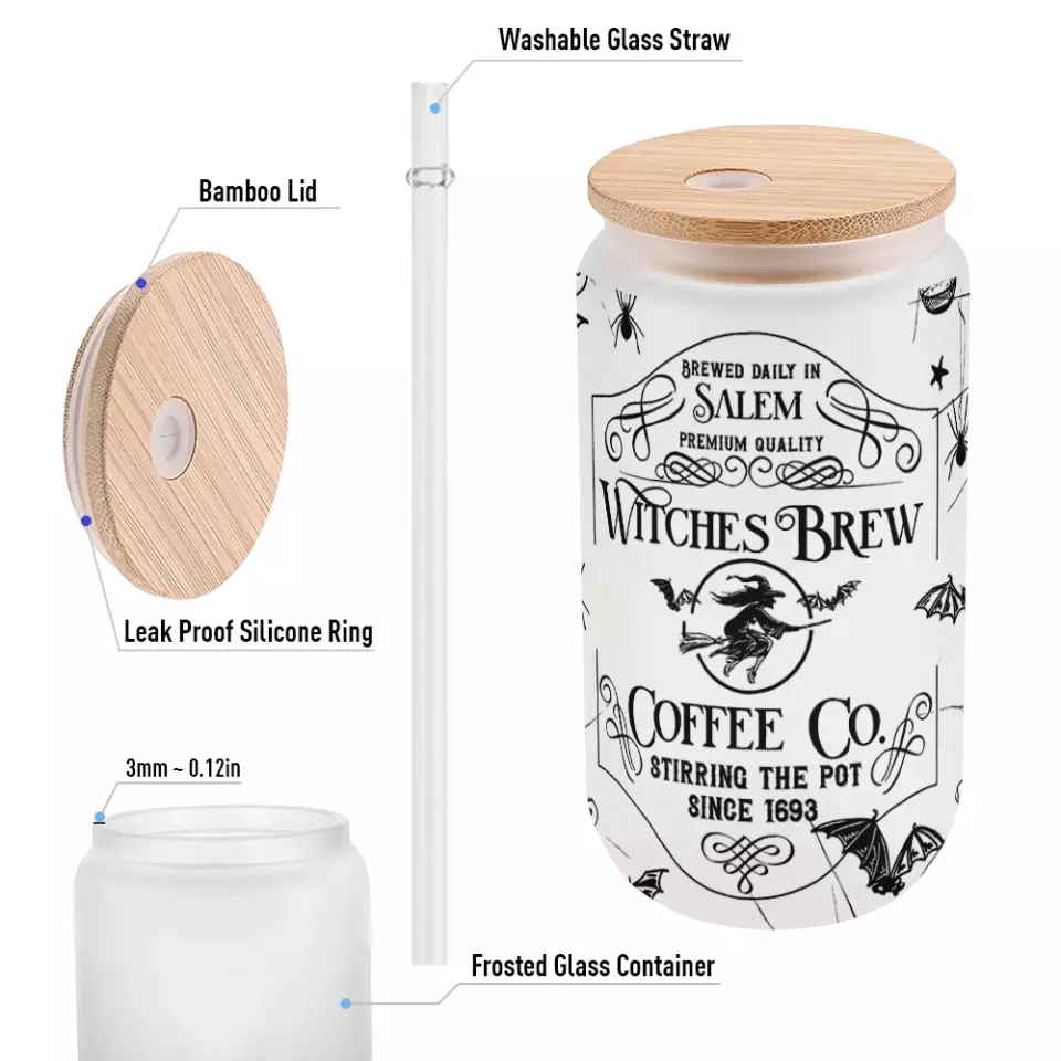 Brewed Daily In Salem Witches Brew - Frosted Glass Can - Image 7