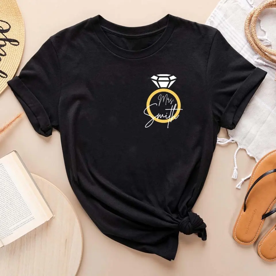 Bride To Be Engagement Ring Future Mrs Custom Tshirt Engagement Gift For Her - Image 7