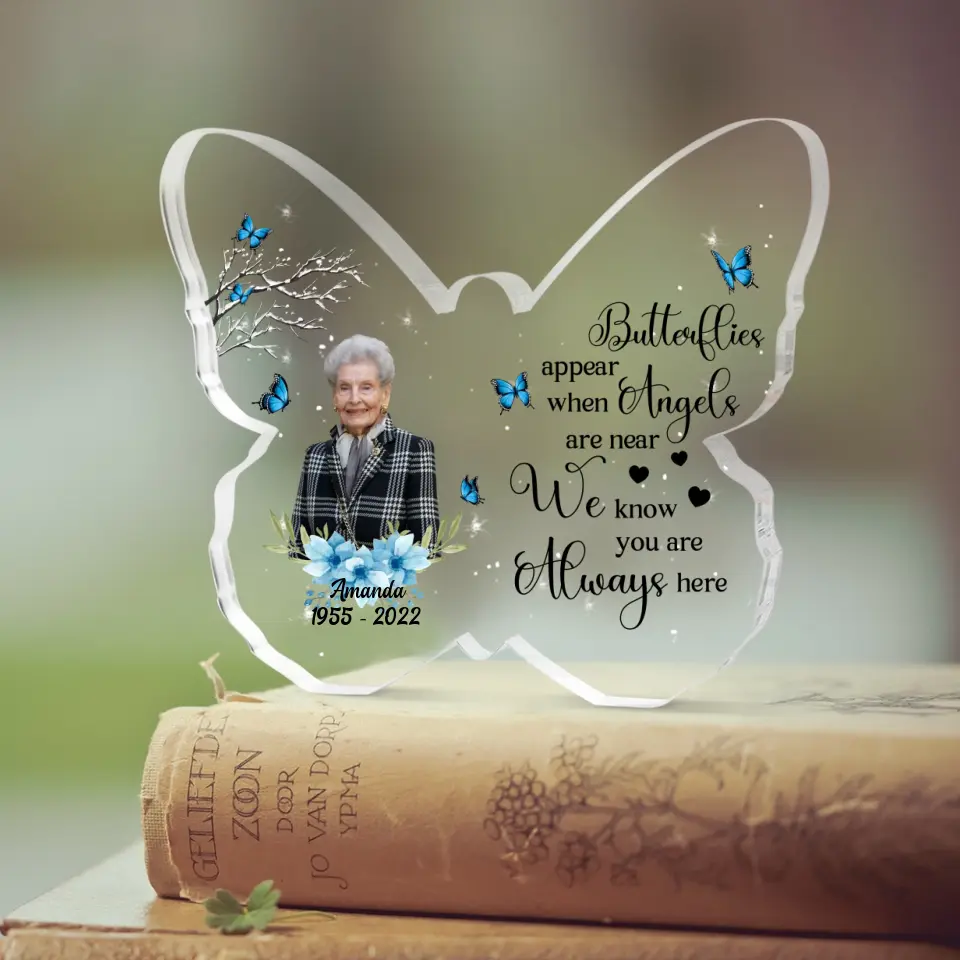 Butterflies Appear When Angels Are Near - Personalized Acrylic Plaque - Image 3