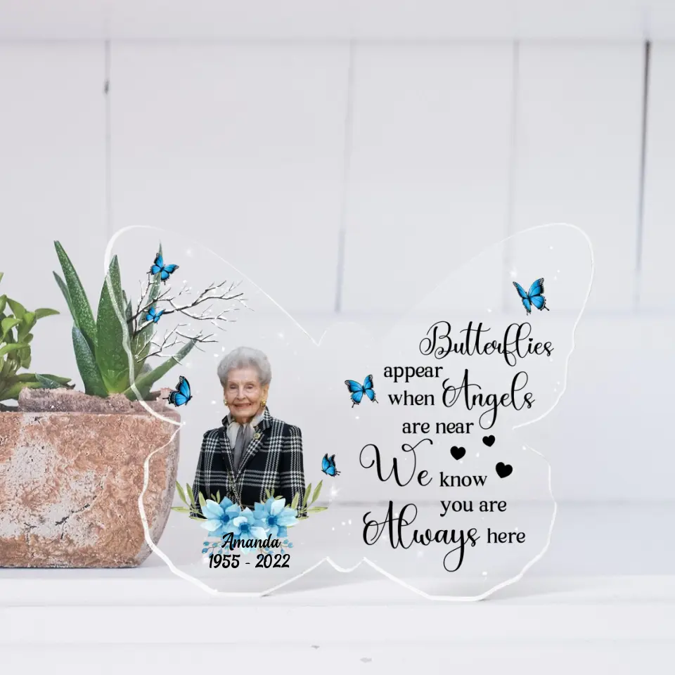 Butterflies Appear When Angels Are Near - Personalized Acrylic Plaque - Image 4