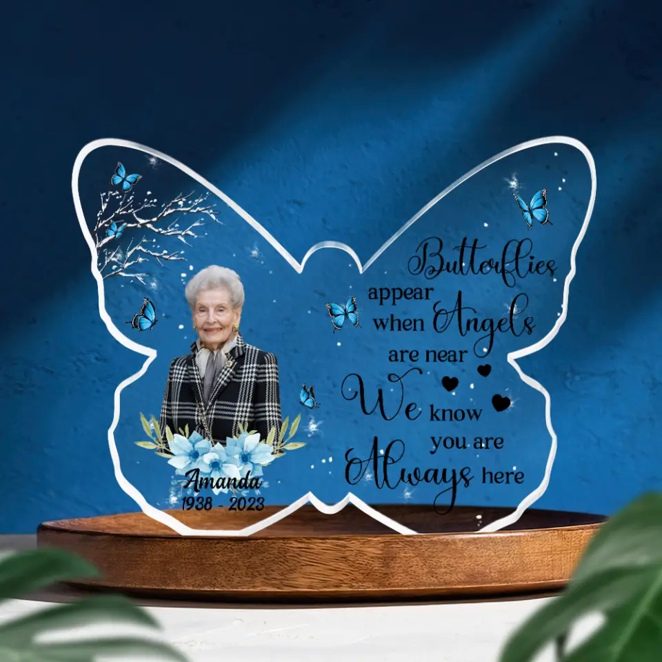 Butterflies Appear When Angels Are Near - Personalized Acrylic Plaque - Image 5