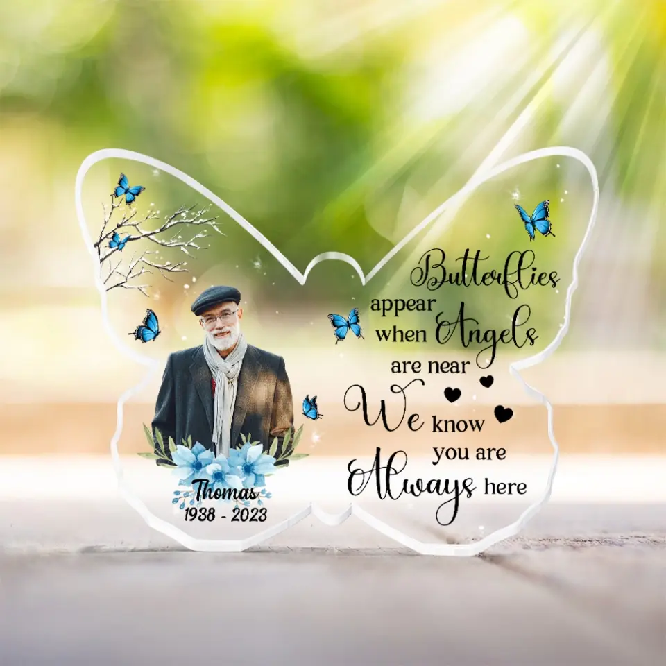 Butterflies Appear When Angels Are Near - Personalized Acrylic Plaque - Image 6