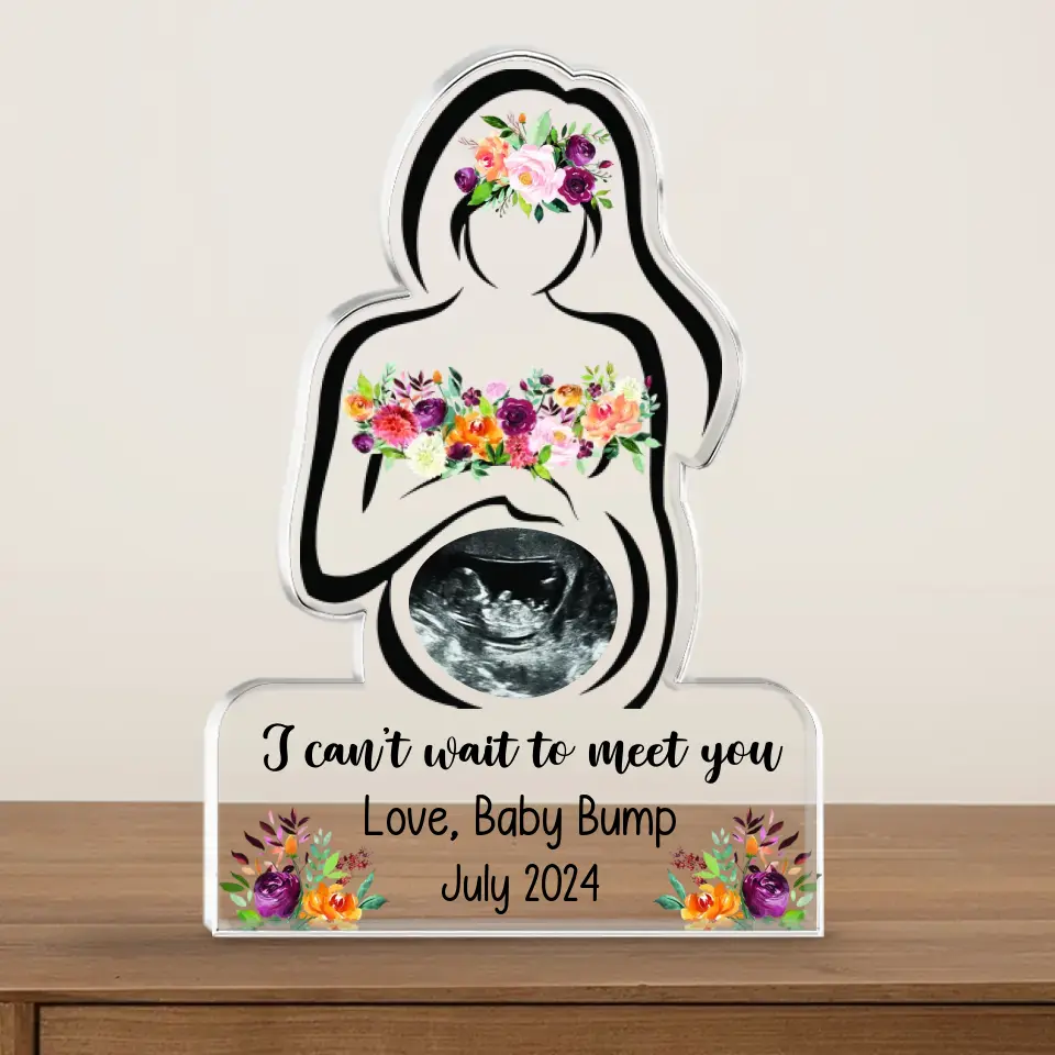 Can't Wait To Meet Mom - Personalized Acrylic Plaque - Image 2