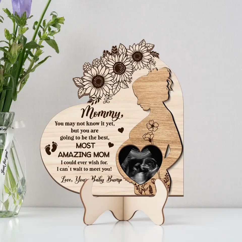 Can't Wait To Meet You - Personalized 2 Layer Wooden Sign - Image 3