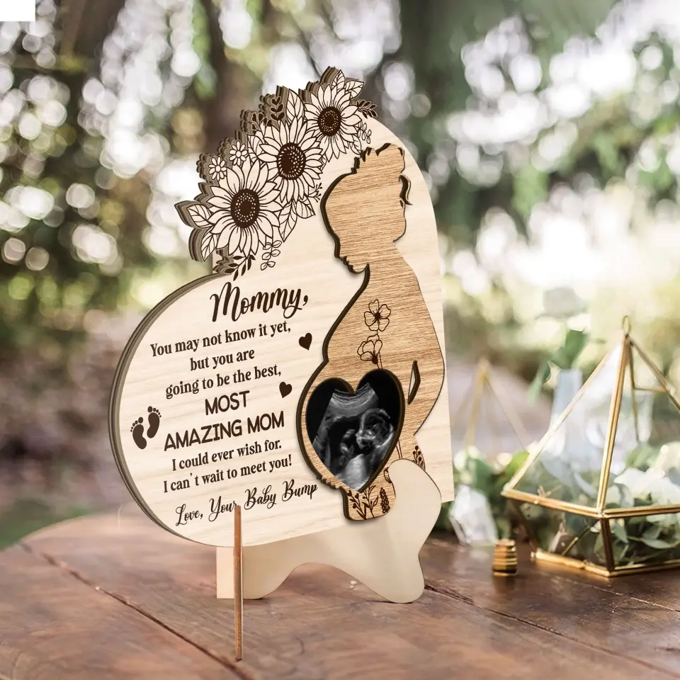 Can't Wait To Meet You - Personalized 2 Layer Wooden Sign - Image 7